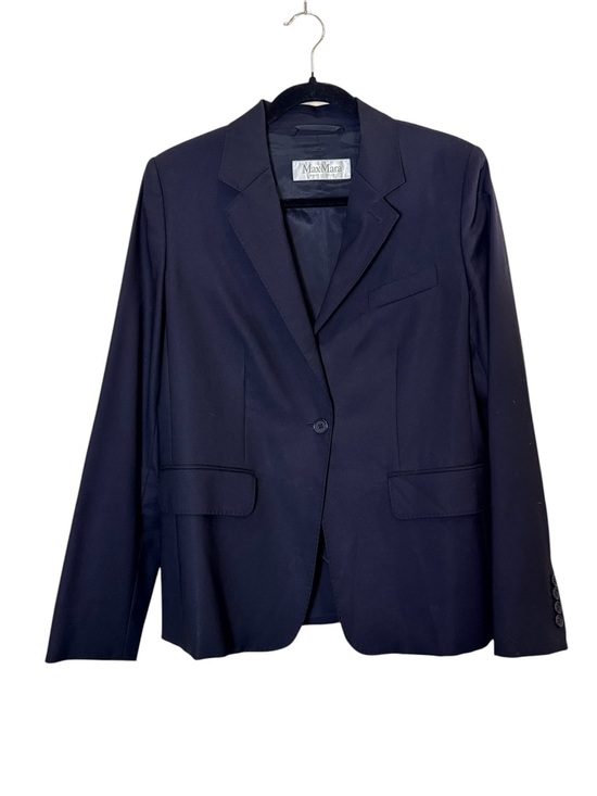 MaxMara Jackets & Blazers - MaxMara Women’s Dark Navy Single-Button Minimalist Workwear Blazer sz 10